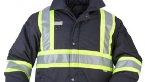 Heavy Poly-Cotton Winter Bomber w/ Lime Contrasting Reflective Material